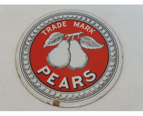 A Pears soap circular enamel sign of small size and in very good condition, 7" diameter.