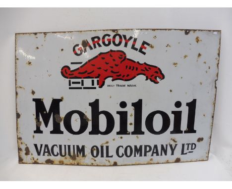 A large Mobiloil Gargoyle rectangular enamel sign, 45 x 30".