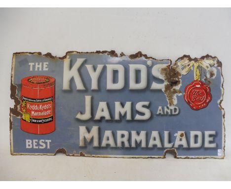 A Kydd's Jams and Marmalade rectangular enamel sign by Wyman &amp; Sons Ltd, 24 x 12". 