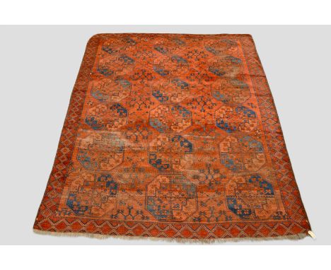 Ersari Turkmen 3 x 6 gulli-gul main carpet, south west Turkmenistan, second half 19th century, 9ft. x 7ft. 2in. 2.75m. x 2.18