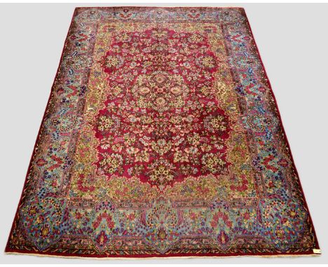 Attractive Kerman carpet, south central Persia, mid-20th century, 14ft. 3in. x 9ft. 10in. 4.34m. x 3m. 