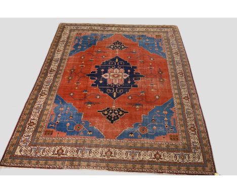 Good Tabriz carpet, north west Persia, early 20th century, 12ft. 2in. x 9ft. 11in. 3.71m. x 3.02m. Overall wear, heavier in s