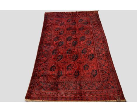 Good Ersari Turkmen carpet, north east Afghanistan, about 1930s-40s, 12ft. x 7ft. 3in. 3.66m. x 2.21m. Note the attractive Te