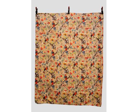 Decorative Kantha quilt, west Bengal, India, 20th century 85in. x 64in. 216cm. x 163cm. Printed with multi-coloured birds in 