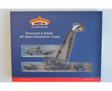 Bachmann OO gauge 38-802 Ransomes &amp; Rapier 45 Ton Steam Crane No122 BR lined black early emblem. Model as new/unused, box