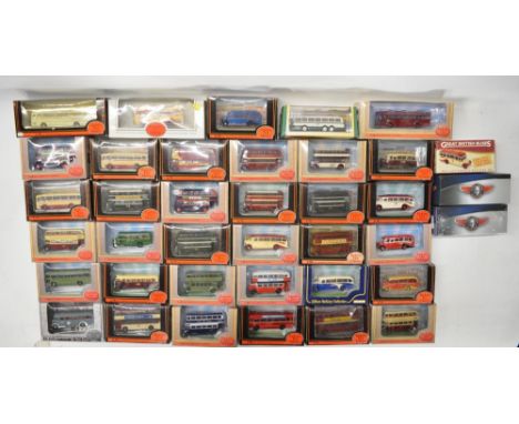 Thirty eight 1/76 scale OO gauge boxed diecast bus models to include 34 from Exclusive First Editions (EFE) and 4 from Atlas 