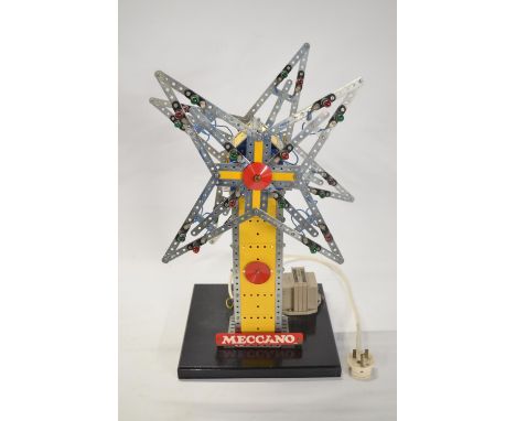 Large C1970s Meccano factory built ex shop display windmill model "Star Sails" in full working order (illuminates and sails s