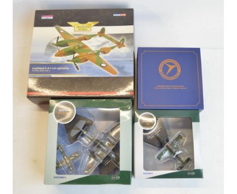 Four boxed 1/72 scale diecast WW2 model aircraft to include Corgi limited edition AA36606 Lockheed F-4 Lightning RAAF (1534/1