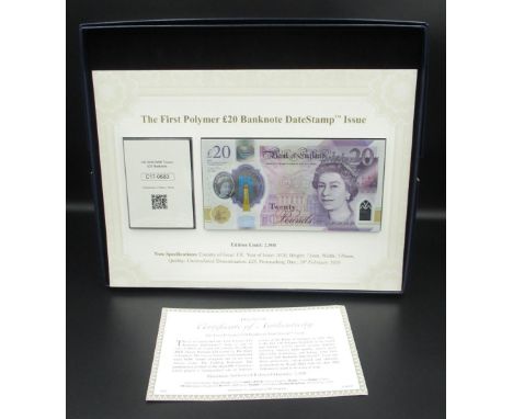 The First Polymer £20 Banknote DateStamp Issue, 20th February 2020, Limited Edition of 2500 