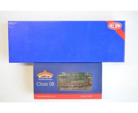 Two OO gauge electric diesel locomotive models, both with weathered finishes to include Heljan Item 28031 Class 28 BR green w