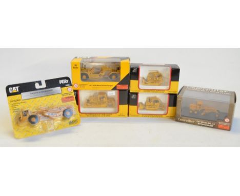 Six 1/87 scale HO gauge diecast plant models to include 3x First Gear International Harvester models, 80-0303 TD-25 Crawler w