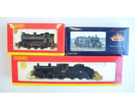 Three OO gauge electric steam train models to include Hornby R3031 BR Fowler 0-6-0 Class 4F 44331 (model mint with sealed acc