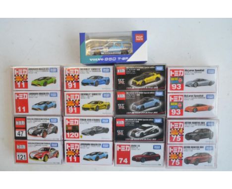 Sixteen boxed Japanese imported small scale diecast sports and racing car models from Takara Tomy to include 3x special editi