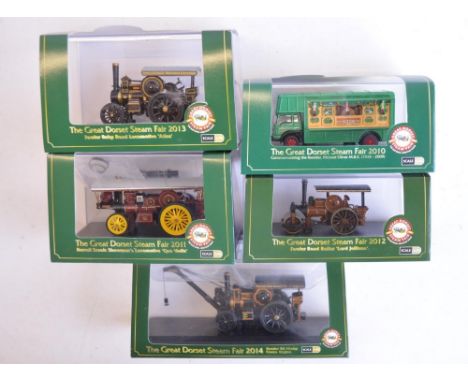 Five 1/76 scale OO gauge diecast models from The Great Dorset Steam Fair 2010-2014 by Oxford Diecast to include 76TK005 fairg