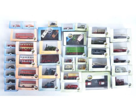 Forty 1/76 scale OO gauge diecast vehicle models from Oxford Diecast to include Commercial, Haulage, Showtime Automobile Comp