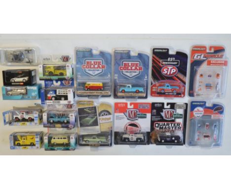 Seventeen mostly 1/64 scale factory sealed diecast model vehicles from Greenlight (to include limited editions), M2 and BM Cr