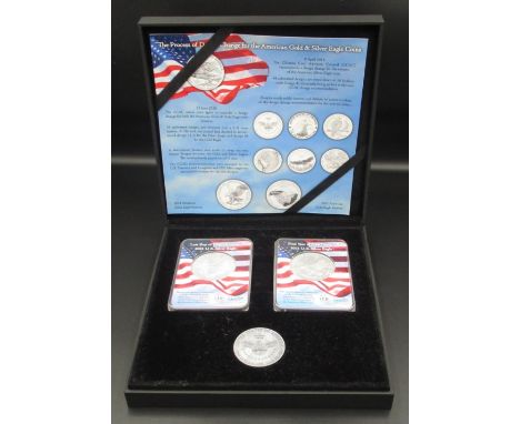 The 35th Anniversary of the U.S Eagle Two Coin Silver Set, Limited Edition of 999 sets 