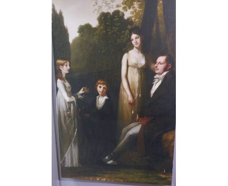 20th CENTURYFamily Portrait in a Wooded LandscapeA Coloured Print120cm x 63cm