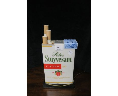 A MODERN TABLE LAMP modelled as a packet of cigarettes
