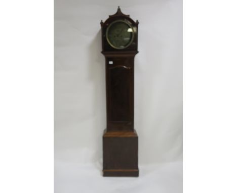 A VICTORIAN MAHOGANY LONGCASE CLOCK with circular brass dial inscribed Alex Groust Coventry Street London