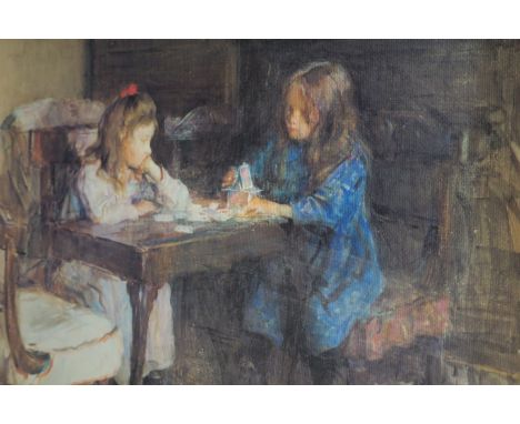 20th CENTURYChildren Playing CardsInterior Scene40cm x 53cm
