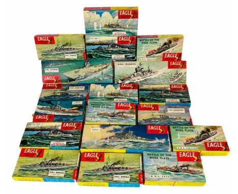 18 x Eagle model kits 1/ 1200 scale plastic ship kits. Quantity of various assorted ships. (Contents remain unchecked)