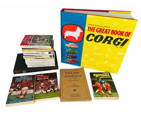 The Great Book of Corgi - Includes Paper Back Version, together with a quantity of football annual paperback books circa 1980