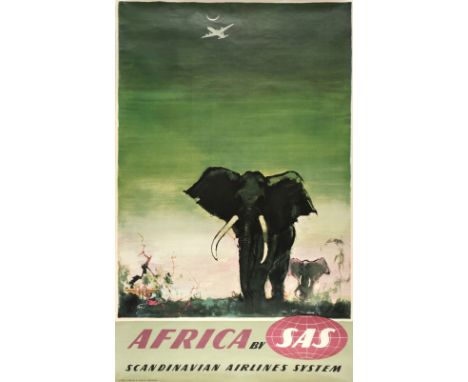 * Nielson (Otto). Scandinavian Airlines System (SAS) Africa, circa 1970s, colour lithograph, printed by Al-Offset, Andreasen 