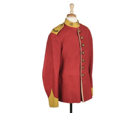 * Suffolk Regiment. Other Ranks tunic of the Suffolk Regiment circa 1914, the scarlet tunic with yellow facings, with brass G