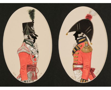 * Mollo (John, 1931-2017). A collection of eight original watercolour silhouette profiles, circa 1999, eight watercolour and 