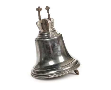 * Scramble Bell. WWII Aerodrome Station Bell dated 1940, nickel-plated with small Air Ministry crown motif dated 1940, stampe