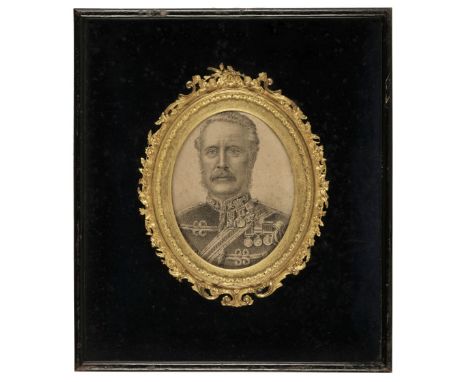* Major General Gordon of Khartoum (1833-1885). Portrait, circa 1890, lithograph on paper, some spotting, in a fine period ov