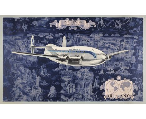 * Boucher (Lucien, 1889-1971). Air France "Provence" Breguet 763, circa 1954, colour lithograph poster, printed Perceval Pari