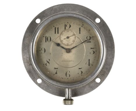 * Armee de l’Air – A WWI Instrument Clock c1917; Swiss-made 8-day movement in light aluminium case, flange-mounting with inci