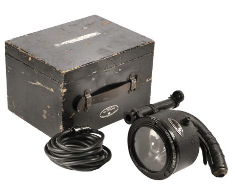 * Signaling Lamp. WWII period Royal Canadian Air Force signaling lamp, the handheld lamp with trigger handle, tilting mirror 