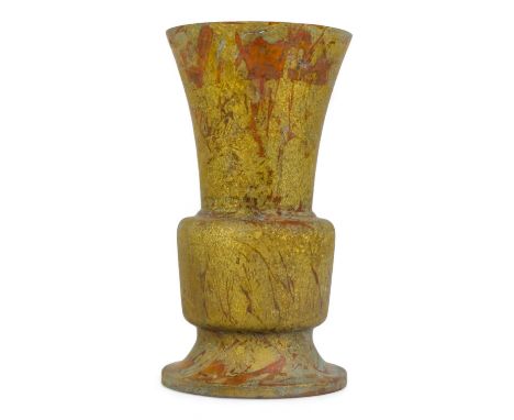 A Chinese bronze Gu style vase - with an unusual etched decoration, 26cm high.