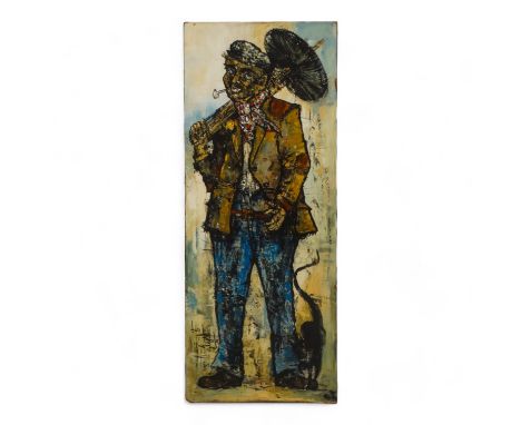 # Ben MAILE (British 1922-2017) Chimney Sweep Oil on board Signed lower left Unframed Picture size 102 x 41cm