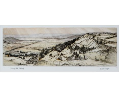 # Harold SAYER (1913-1993) Crickley Hill, Birdlip, Gloucestershire Hand coloured etching 52/100 Signed in pencil lower right 