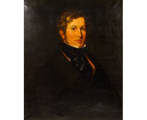 19th Century British School Portrait of Edwin Barnett of Clifton Oil on canvas Framed Picture size 74 x 61cm Overall size 108
