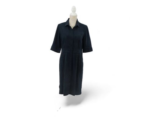 A Margaret Howell navy blue linen shirt dress - length 105cm.
