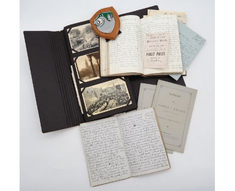 A mixed lot, comprising a handwritten early-20th century correspondence/account book retailed by David Robertson, Glasgow, va