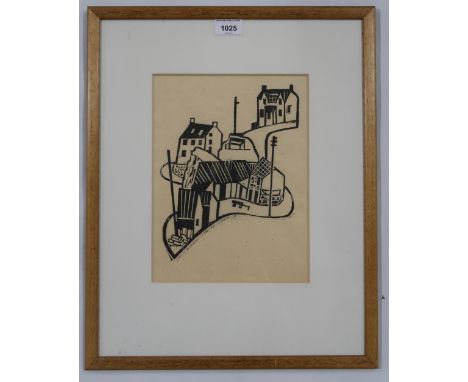 WILLIE RODGER A.R.S.A. R.S.W. (SCOTTISH 1930-2018) DOWN TO THE HARBOUR, ST. ABBS Print multiple, signed lower centre, dated 1