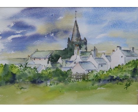 GABRIELLE HARRINGTON (SCOTTISH) THE TOLBOOTH, OLD KIRKCUDBRIDGE Watercolour, signed lower right, 19 x 27cm Together with a co