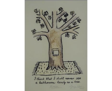 GEORGE WYLLIE (SCOTTISH 1921-2012) FERTILITY Print multiple, signed lower right, dated 2005, 39 x 26cm Together with a woodbl