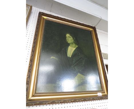 PORTRAIT PRINT IN A GILT FRAME.
