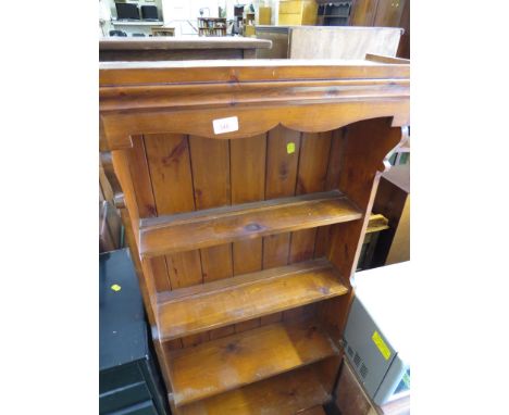 STAINED PINE FOUR TIER OPEN SHELF.