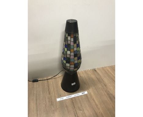 LARGE SLAG GLASS MOSAIC LAMP