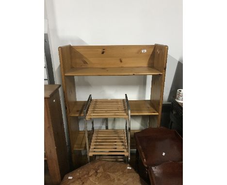 DEEP SHELF PINE UNIT WITH 4 SHELVES