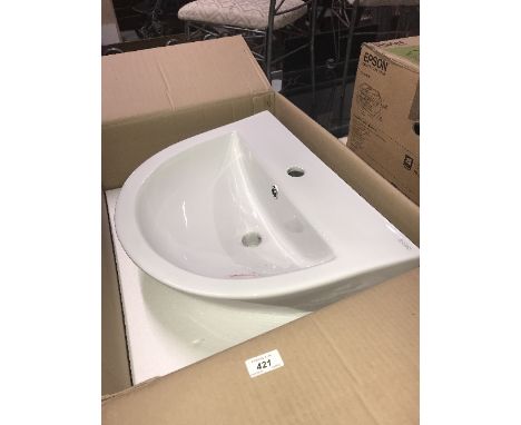 EAGO CERAMIC HALF MOON BATHROOM SINK