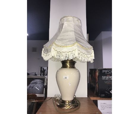 LARGE BALUSTER TABLE LAMP WITH TASSEL SHADE
